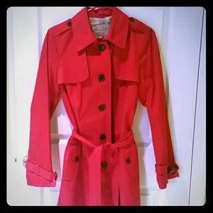 Chili Red Banana Republic Trench Sz L